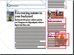 Illustration of page in InCopy showing page geometry and color coding