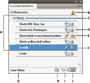 InCopy Assignments panel