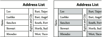 Alternating fills in a table