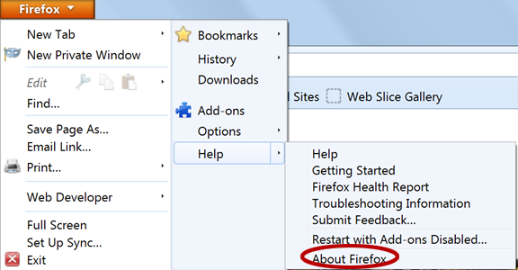 Select About Firefox